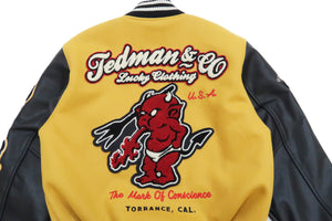 Tedman Varsity Jacket Men's Letterman Jacket Custom Award Jacket TDJ-23000 Mustard/Black
