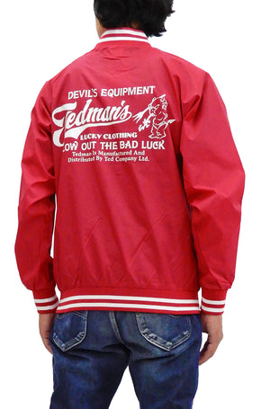 Tedman Men's Ultra Lightweight Nylon Jacket Ultra Light Graphic Stadium Jacket TDJK-300 Red
