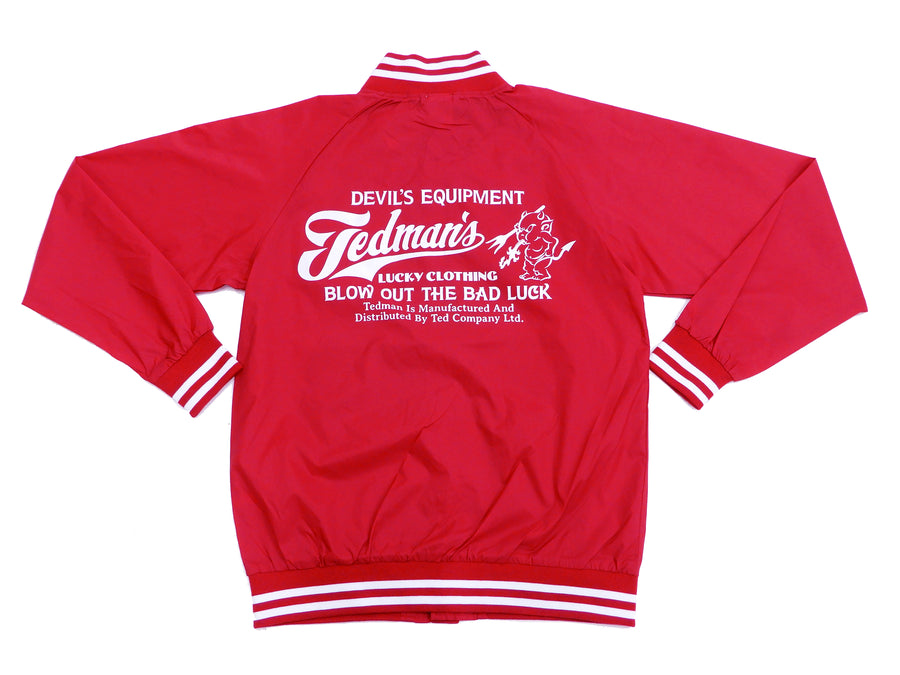 Tedman Men's Ultra Lightweight Nylon Jacket Ultra Light Graphic Stadium Jacket TDJK-300 Red