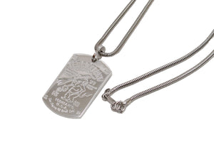 Tedman Kaminari Dog Tag Men's Casual Pendant Necklace with Z Snake Chain TDKM-DOGTAG