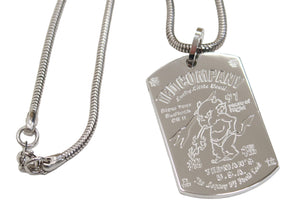 Tedman Kaminari Dog Tag Men's Casual Pendant Necklace with Z Snake Chain TDKM-DOGTAG