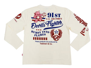 Tedman T-Shirt Men's Lucky Devil Military Graphic Long Sleeve Tee TDLS-335