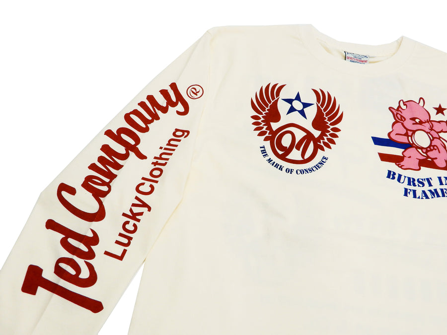 Tedman T-Shirt Men's Lucky Devil Military Graphic Long Sleeve Tee TDLS-335