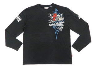 Tedman T-Shirt Men's Lucky Devil Motorcycle Graphic Long Sleeve Tee TDLS-341 Black