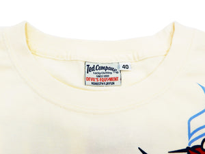 Tedman T-Shirt Men's Lucky Devil Motorcycle Graphic Long Sleeve Tee TDLS-341 Off-White