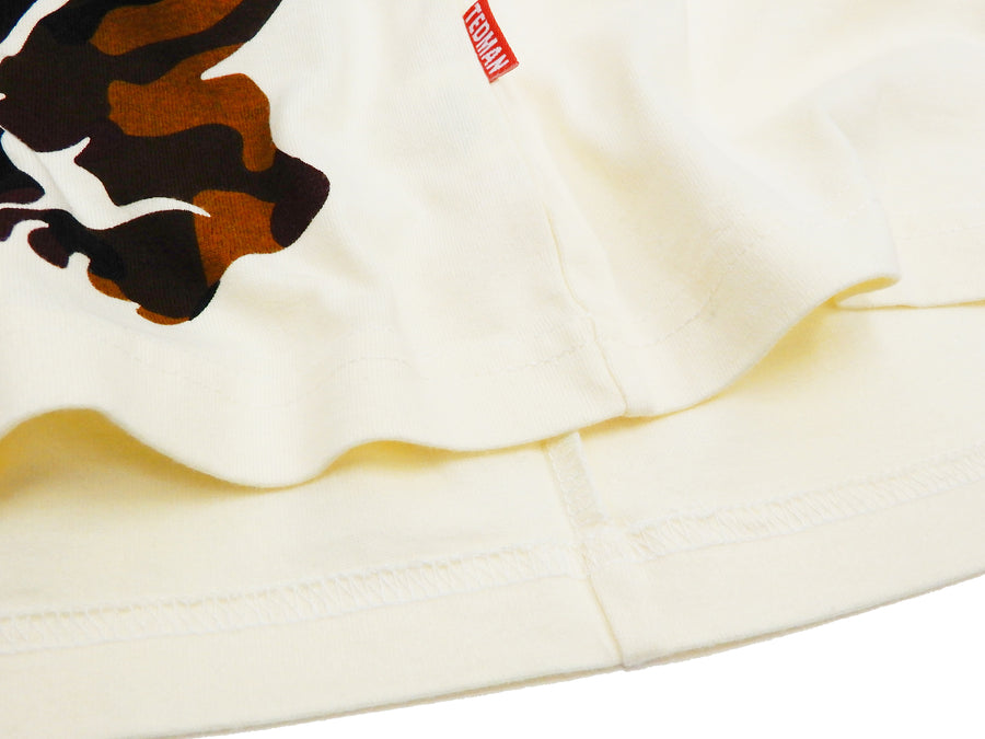 Tedman T-Shirt Men's Lucky Devil Graphic Long Sleeve Tee TDLS-344 Off-White