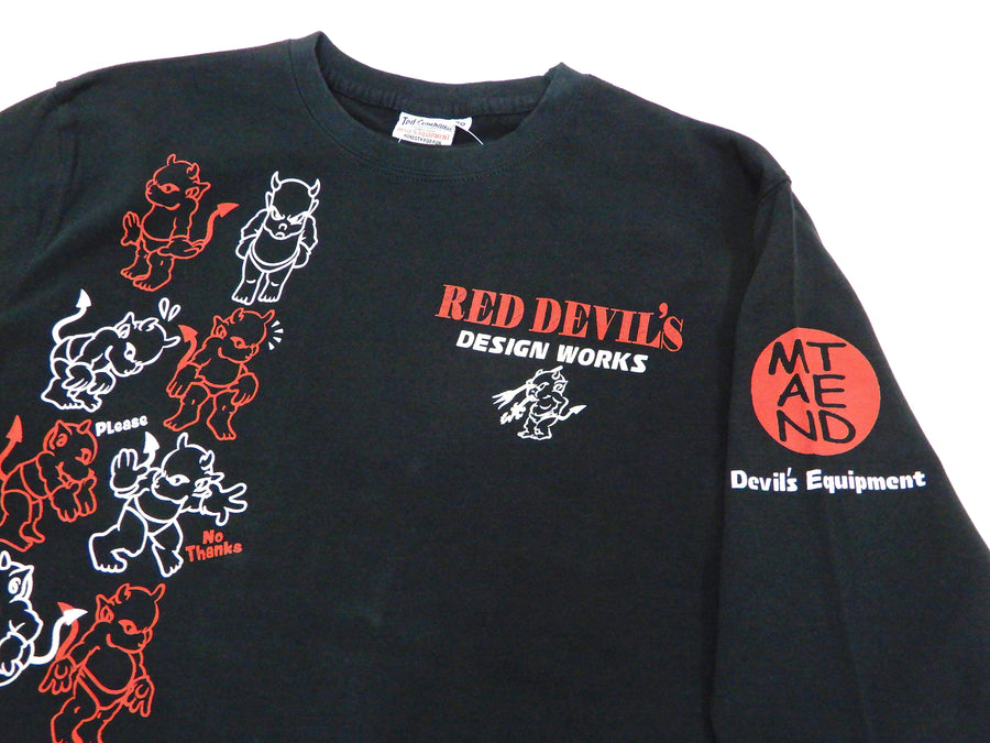 Tedman T-Shirt Men's Lucky Devil Graphic Long Sleeve Tee TDLS-345 Black