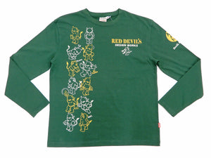 Tedman T-Shirt Men's Lucky Devil Graphic Long Sleeve Tee TDLS-345 Green