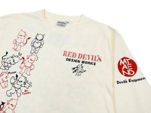 Tedman T-Shirt Men's Lucky Devil Graphic Long Sleeve Tee TDLS-345 Off-White