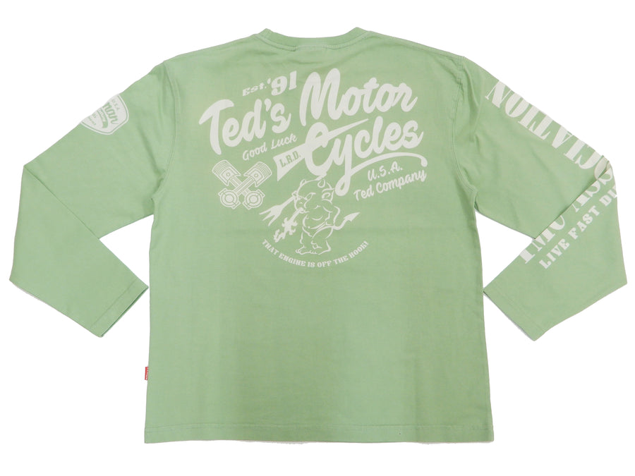 Tedman T-Shirt Men's Lucky Devil Graphic Long Sleeve Tee TDLS-346 Emerald-Green