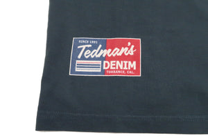 Tedman T-Shirt Men's Lucky Devil Graphic Long Sleeve Tee Efu-Shokai TDLS-351 Faded-Navy-Blue