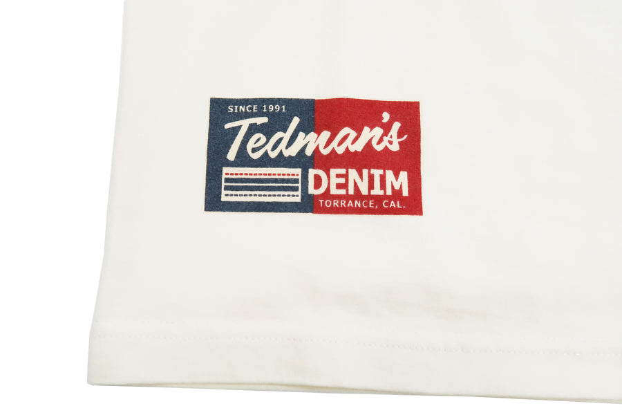 Tedman T-Shirt Men's Lucky Devil Graphic Long Sleeve Tee Efu-Shokai TDLS-351 Off-White
