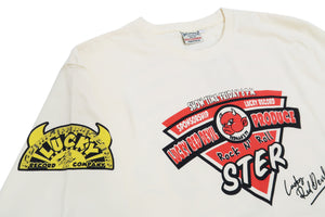 Tedman T-Shirt Men's Lucky Devil Graphic Long Sleeve Tee Efu-Shokai TDLS-353 Off-White