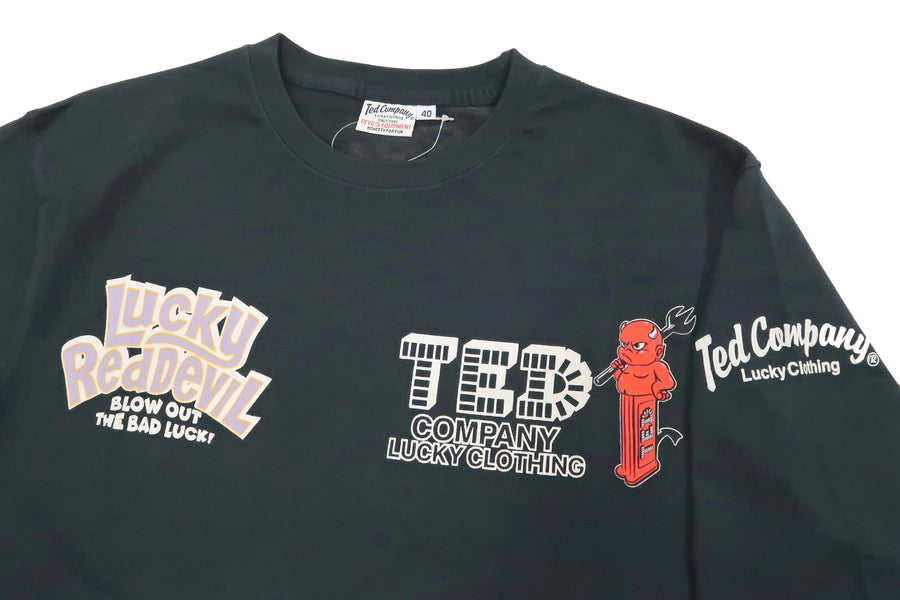 Tedman T-Shirt Men's Lucky Devil Graphic Long Sleeve Tee Efu