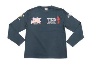 Tedman T-Shirt Men's Lucky Devil Graphic Long Sleeve Tee Efu-Shokai TDLS-354 Faded-Navy-Blue