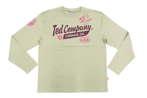 Tedman T-Shirt Men's Lucky Devil Logo Graphic Long Sleeve Tee Efu-Shokai TDLS-355 Beige