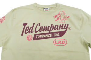 Tedman T-Shirt Men's Lucky Devil Logo Graphic Long Sleeve Tee Efu-Shokai TDLS-355 Beige