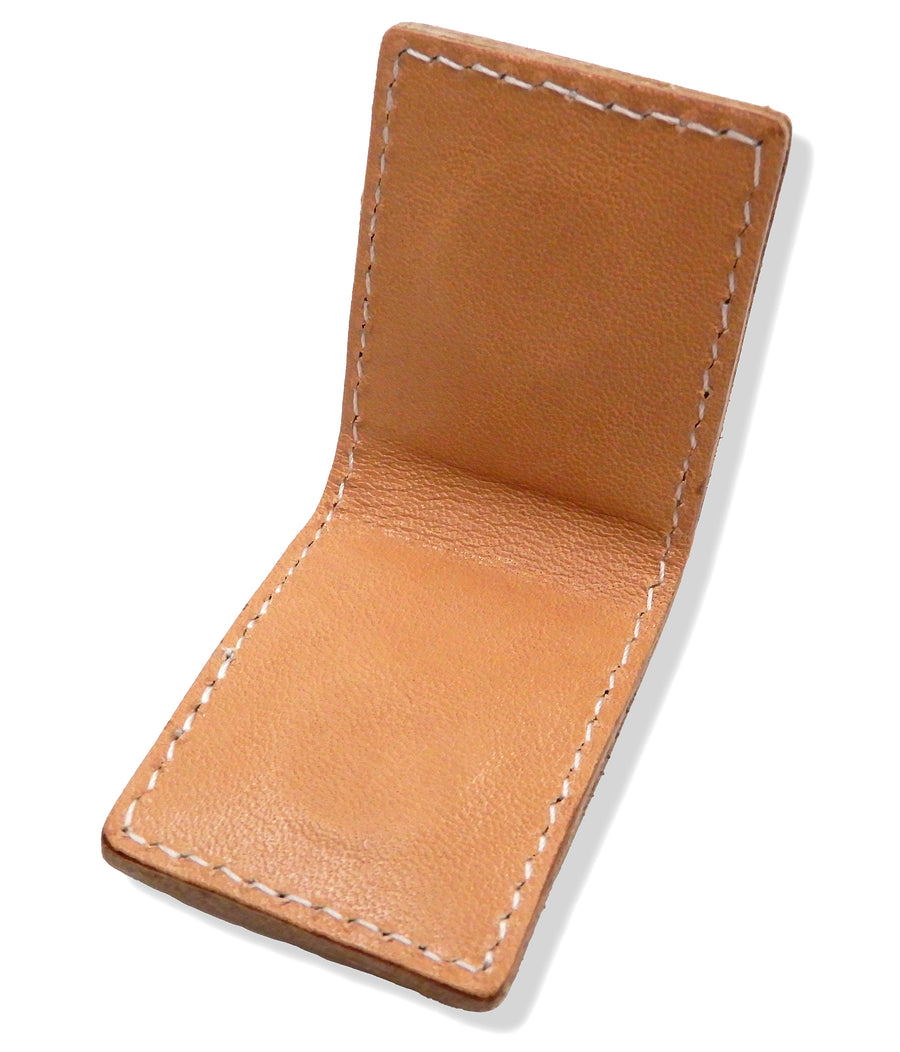 Tedman Casual Magnetic Leather Money Clip with Fold Over Design TDMC-100 Beige