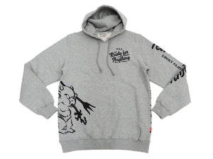 Tedman Pullover Hoodie Men's Lucky Devil Graphic Printed Hooded Sweatshirt TDPSP-101 Ash-Gray