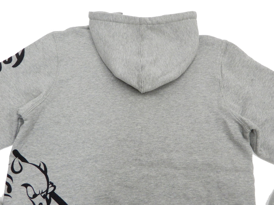 Tedman Pullover Hoodie Men's Lucky Devil Graphic Printed Hooded Sweatshirt TDPSP-101 Ash-Gray