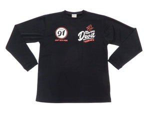 Tedman Quick Dry T-shirt Men's Lucky Devil Graphic Long Sleeve Tee TDRYLT-300 Black