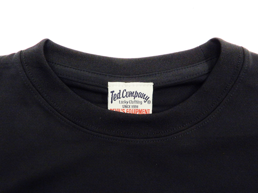 Tedman Quick Dry T-shirt Men's Lucky Devil Graphic Long Sleeve Tee TDRYLT-300 Black