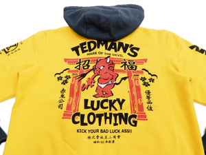 Tedman Hoodie Men's Casual Full Zip Hoodie Zip-Up Printed Hooded Sweatshirt TDSP-149 Yellow