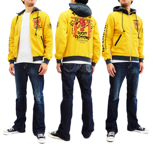 Tedman Hoodie Men's Casual Full Zip Hoodie Zip-Up Printed Hooded Sweatshirt TDSP-149 Yellow