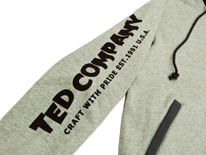 Tedman Hoodie Men's Casual Full Zip Hoodie Zip-Up Printed Hooded Sweatshirt TDSP-149 Ash-Gray
