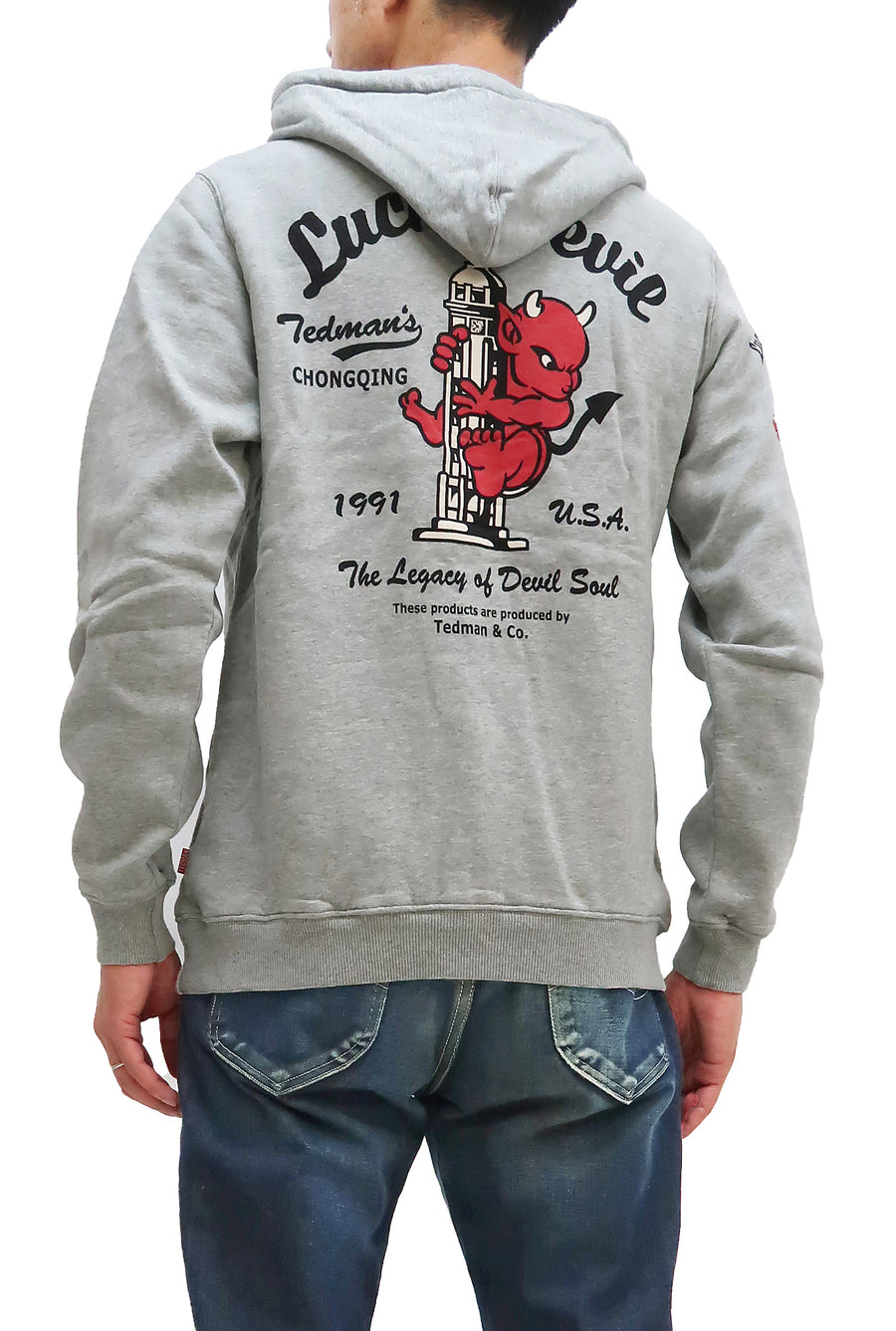 Guggenheim Museum Gelijkenis in het geheim Tedman Pullover Hoodie Men's Lucky Devil Graphic Printed Hooded Sweats –  RODEO-JAPAN Pine-Avenue Clothes shop