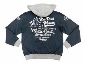 Tedman Full Zip Hoodie Men's Graphic Printed Zip-Up Hooded Sweatshirt TDSP-155 Faded-Navy-Blue/Ash-Gray