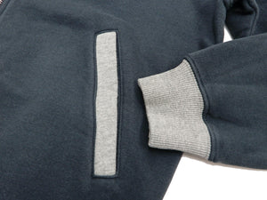 Tedman Full Zip Hoodie Men's Graphic Printed Zip-Up Hooded Sweatshirt TDSP-155 Faded-Navy-Blue/Ash-Gray
