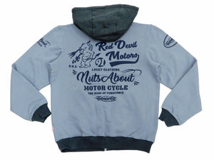 Tedman Full Zip Hoodie Men's Graphic Printed Zip-Up Hooded Sweatshirt TDSP-155 Faded-Saxe-Blue/Faded-Navy-Blue