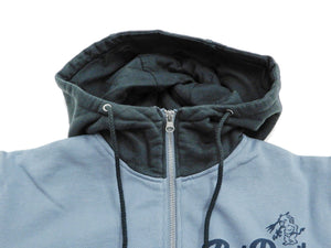 Tedman Full Zip Hoodie Men's Graphic Printed Zip-Up Hooded Sweatshirt TDSP-155 Faded-Saxe-Blue/Faded-Navy-Blue