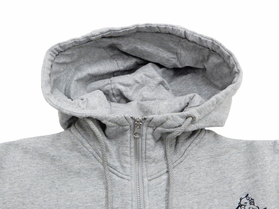 Tedman Full Zip Hoodie Men's Graphic Printed Zip-Up Hooded Sweatshirt TDSP-155 Ash-Gray