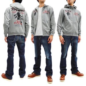Tedman Full Zip Hoodie Men's Graphic Printed Zip-Up Hooded Sweatshirt TDSP-156 Ash-Gray