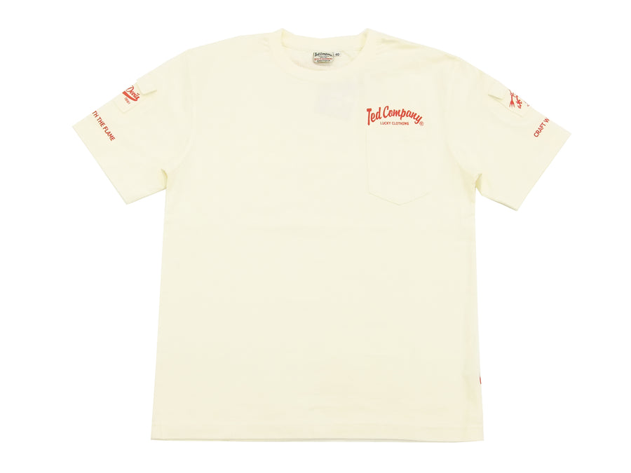 Tedman 3 Pocket T-Shirt Men's Short Sleeve Graphic Tee TDSS-470 Off/Red