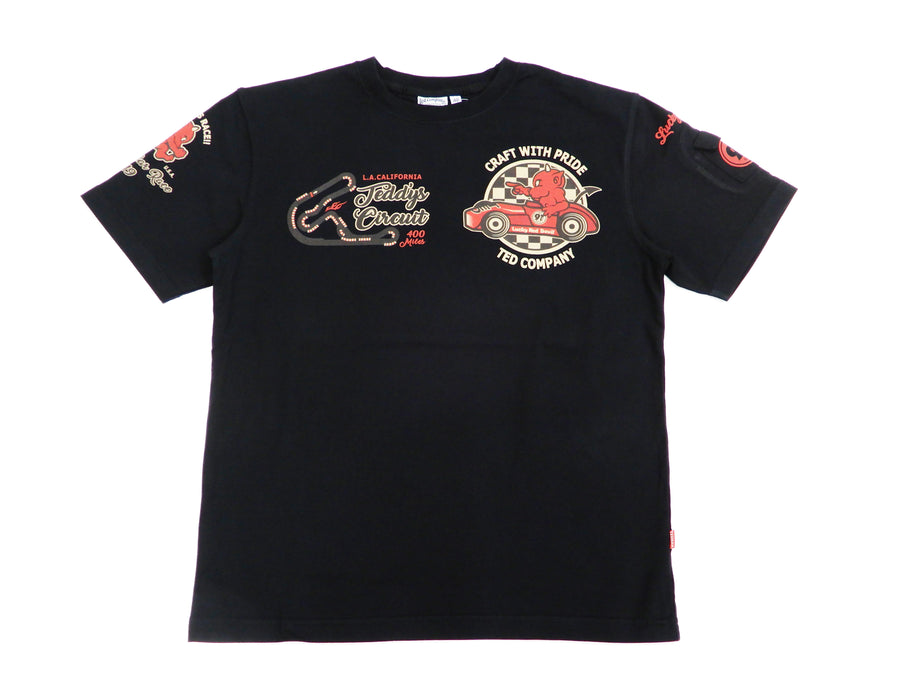 Tedman T-Shirt Men's Short Sleeve Auto Racing Motorsport Graphic Tee TDSS-491 Black-Color