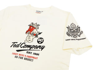 Tedman T-Shirt Men's Lucky Devil U.S. Army Graphic Short Sleeve Tee TDSS-520 Off-Color