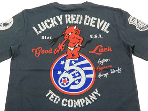 Tedman T-Shirt Men's Lucky Devil Military Graphic Short Sleeve Tee TDSS-527 Navy-Blue