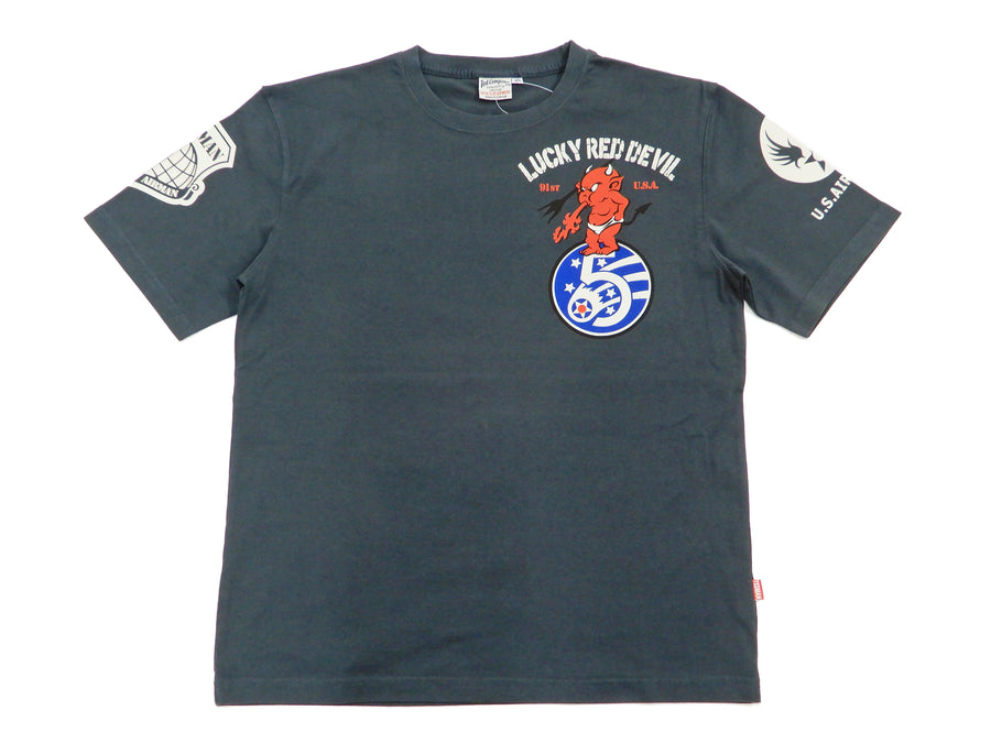 Tedman T-Shirt Men's Lucky Devil Military Graphic Short Sleeve Tee TDSS-527 Navy-Blue