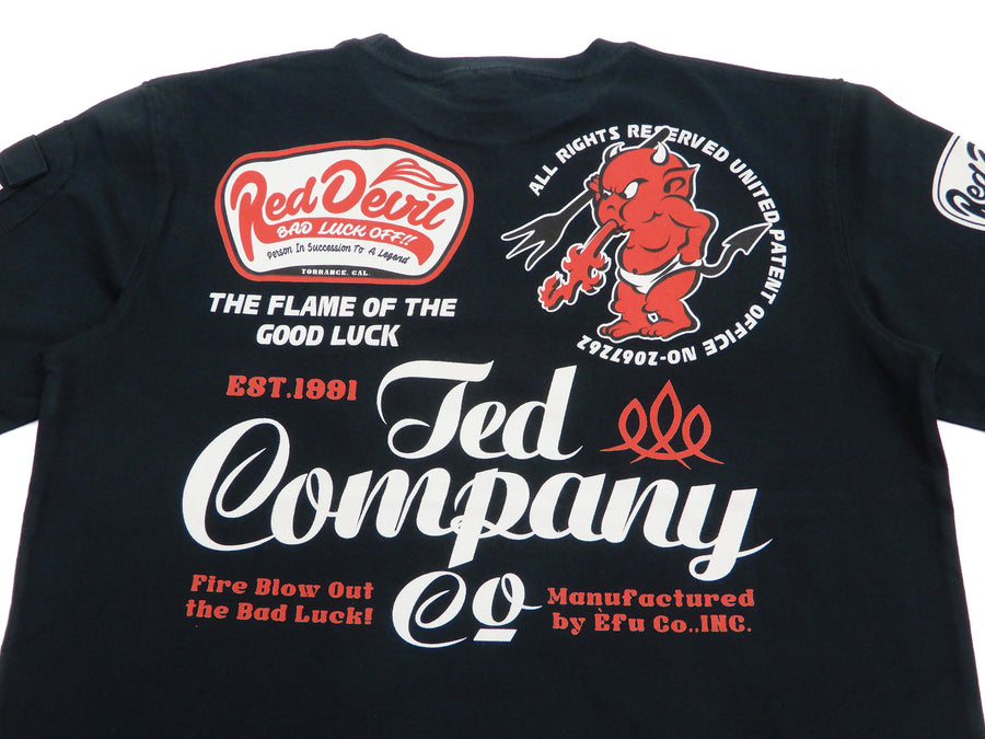 Tedman T-Shirt Men's Lucky Devil Graphic Short Sleeve Tee TDSS-535 Black