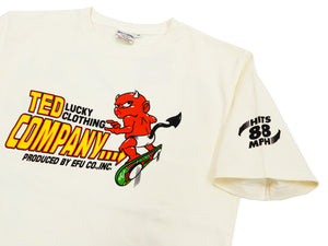 Tedman T-Shirt Men's Lucky Devil Graphic Short Sleeve Tee Efu-Shokai TDSS-539 Off-White