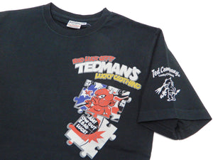 Tedman T-Shirt Men's Lucky Devil Jigsaw Puzzle Graphic Short Sleeve Tee Efu-Shokai TDSS-541 Black