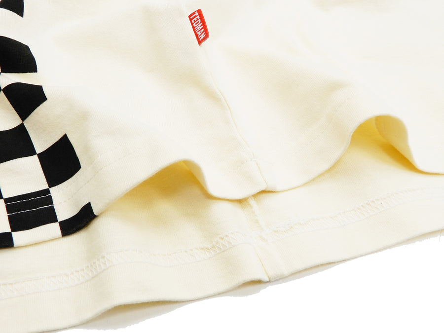 Tedman T-Shirt Men's Lucky Devil Motorcycle Graphic Short Sleeve Tee Efu-Shokai TDSS-542 Off-White