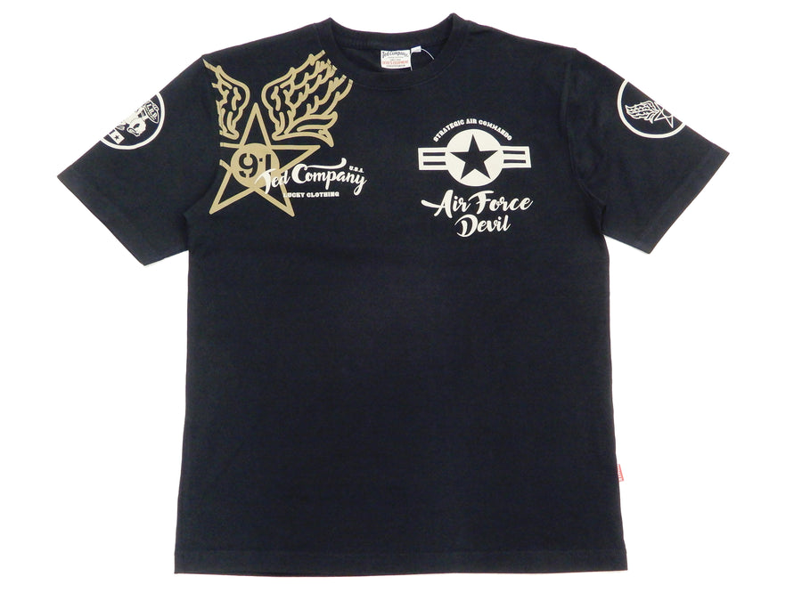 Tedman T-Shirt Men's Lucky Devil Military Graphic Short Sleeve Tee Efu-Shokai TDSS-545 Black