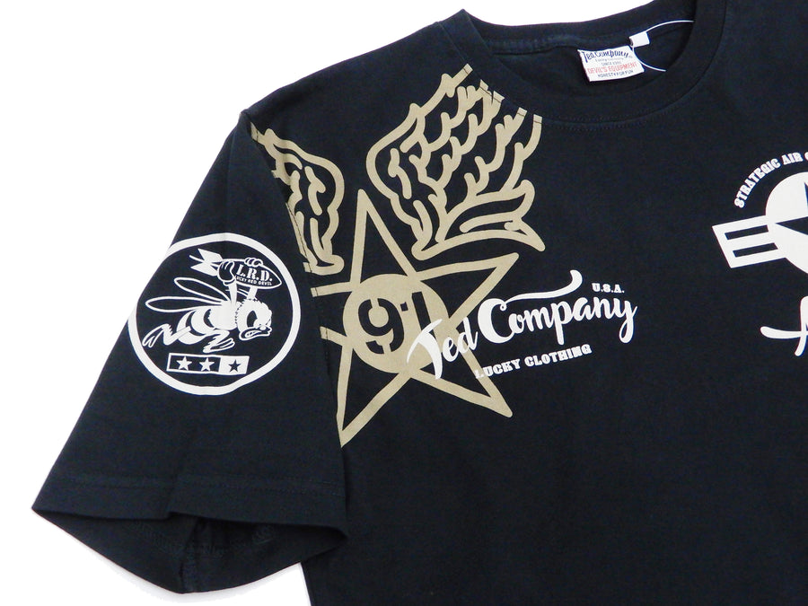 Tedman T-Shirt Men's Lucky Devil Military Graphic Short Sleeve Tee Efu-Shokai TDSS-545 Black