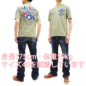 Tedman T-Shirt Men's Lucky Devil Military Graphic Short Sleeve Tee Efu-Shokai TDSS-545 Beige