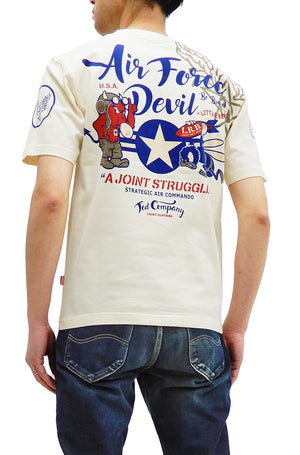 Tedman T-Shirt Men's Lucky Devil Military Graphic Short Sleeve Tee Efu-Shokai TDSS-545 Off-White