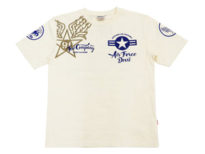 Tedman T-Shirt Men's Lucky Devil Military Graphic Short Sleeve Tee Efu-Shokai TDSS-545 Off-White